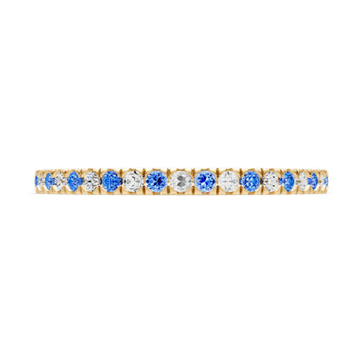 Swiss Blue Topaz Thin Alternating Stone Stacking Band