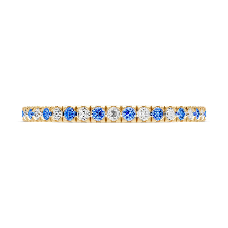 Swiss Blue Topaz Thin Alternating Stone Stacking Band