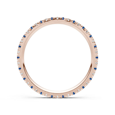London Blue Topaz Thin Alternating Stone Stacking Band