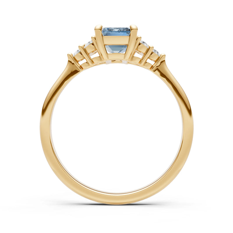 Aquamarine Antique Inspired Design Engagement Ring - Emerald