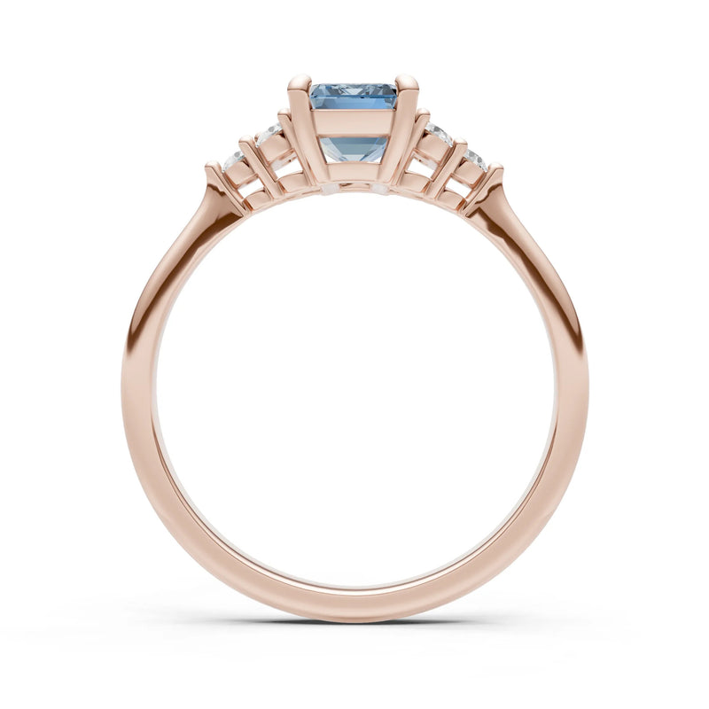 Aquamarine Antique Inspired Design Engagement Ring - Emerald