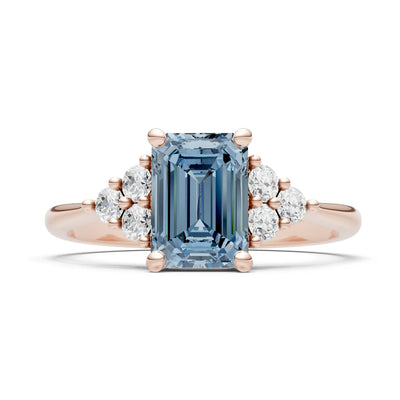 Aquamarine Antique Inspired Design Engagement Ring - Emerald