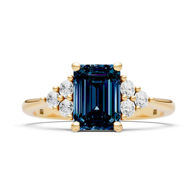 Alexandrite Antique Inspired Design Engagement Ring - Emerald