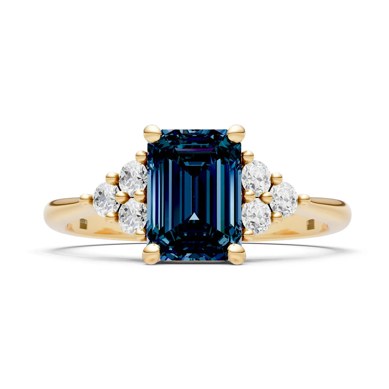 Alexandrite Antique Inspired Design Engagement Ring - Emerald