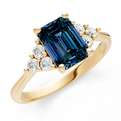 Alexandrite Antique Inspired Design Engagement Ring - Emerald
