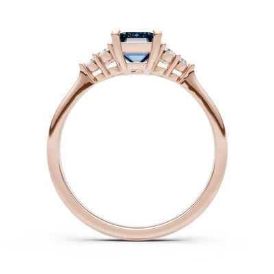 Alexandrite Antique Inspired Design Engagement Ring - Emerald