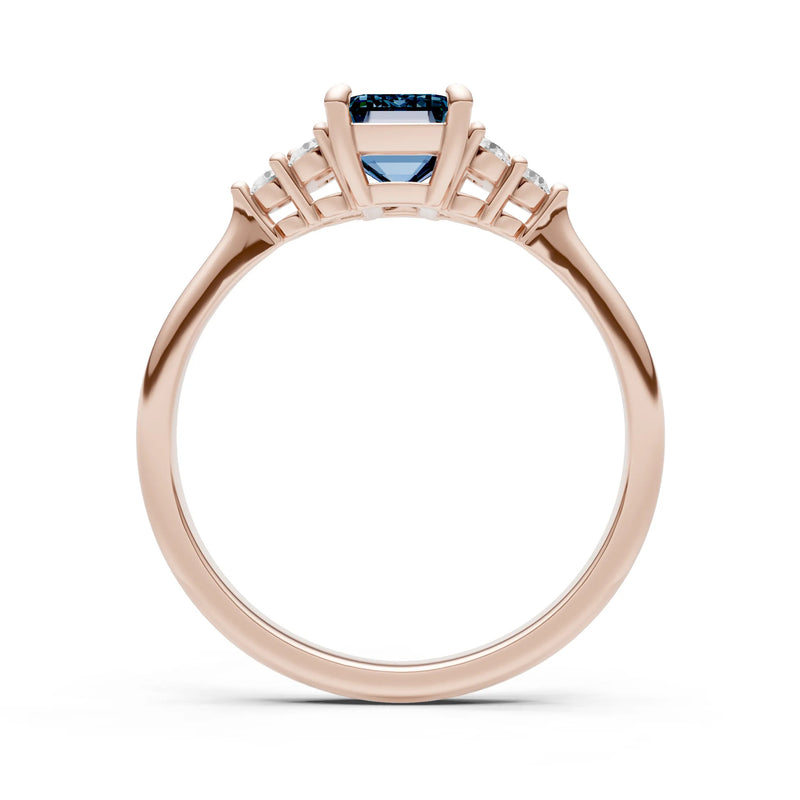 Alexandrite Antique Inspired Design Engagement Ring - Emerald
