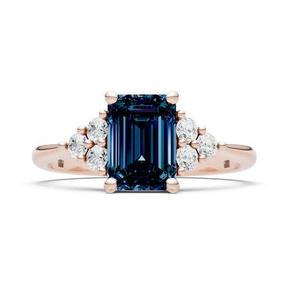 Alexandrite Antique Inspired Design Engagement Ring - Emerald