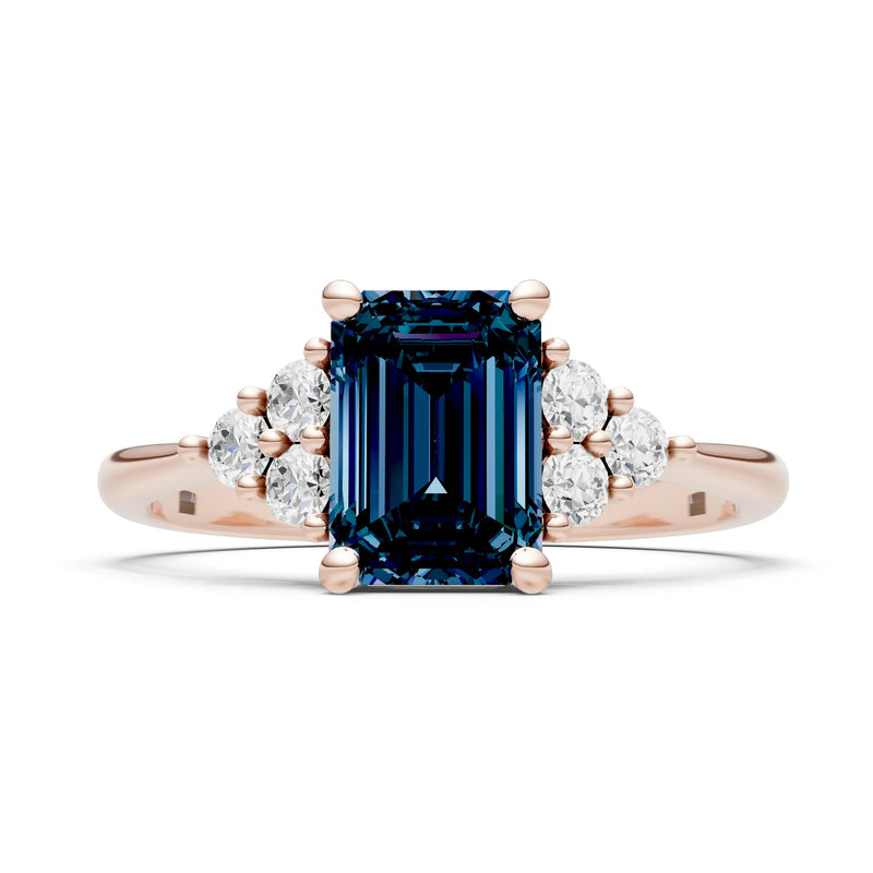 Alexandrite Antique Inspired Design Engagement Ring - Emerald