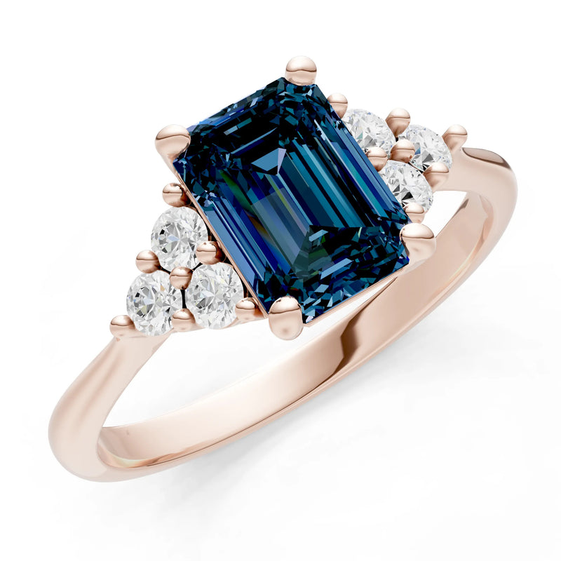 Alexandrite Antique Inspired Design Engagement Ring - Emerald