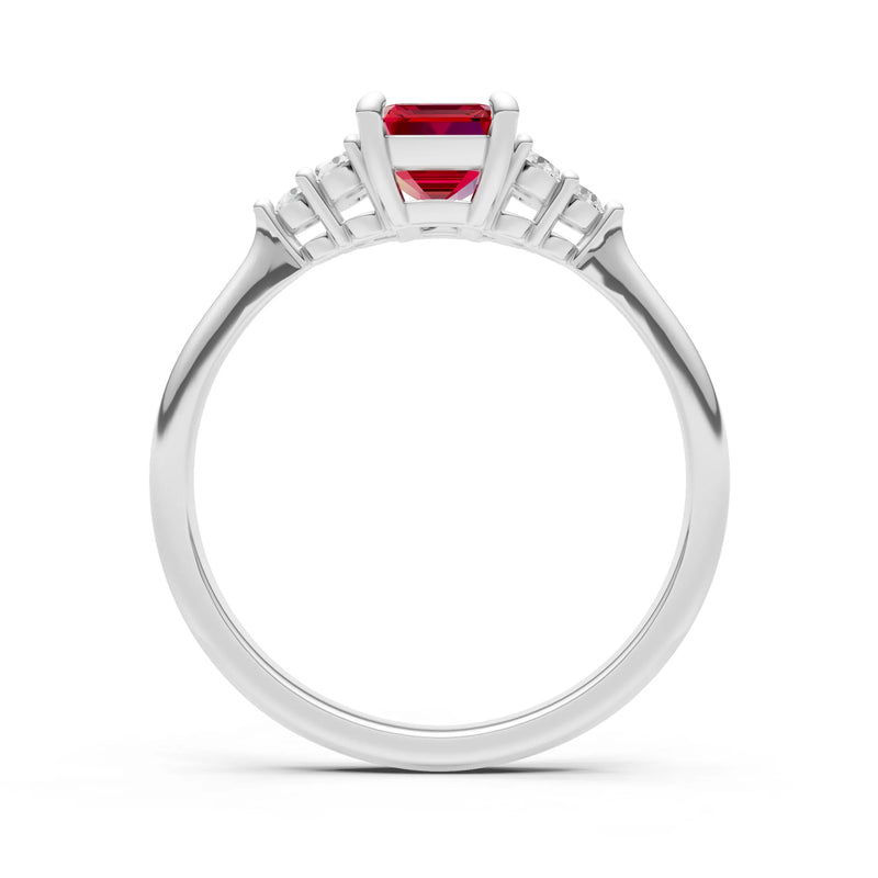 Ruby Antique Inspired Design Engagement Ring - Emerald