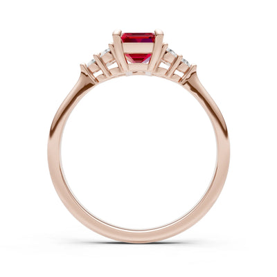 Ruby Antique Inspired Design Engagement Ring - Emerald