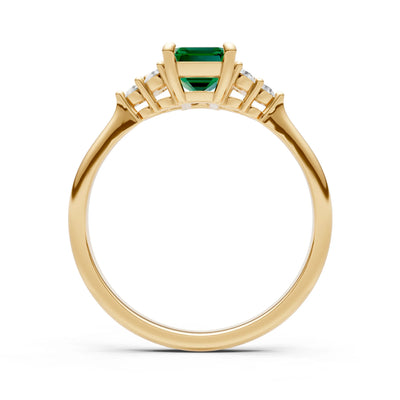 Emerald Antique Inspired Design Engagement Ring - Emerald