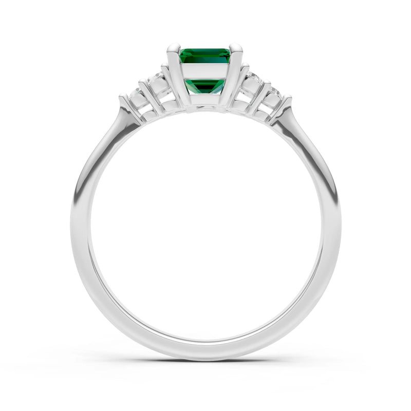 Emerald Antique Inspired Design Engagement Ring - Emerald