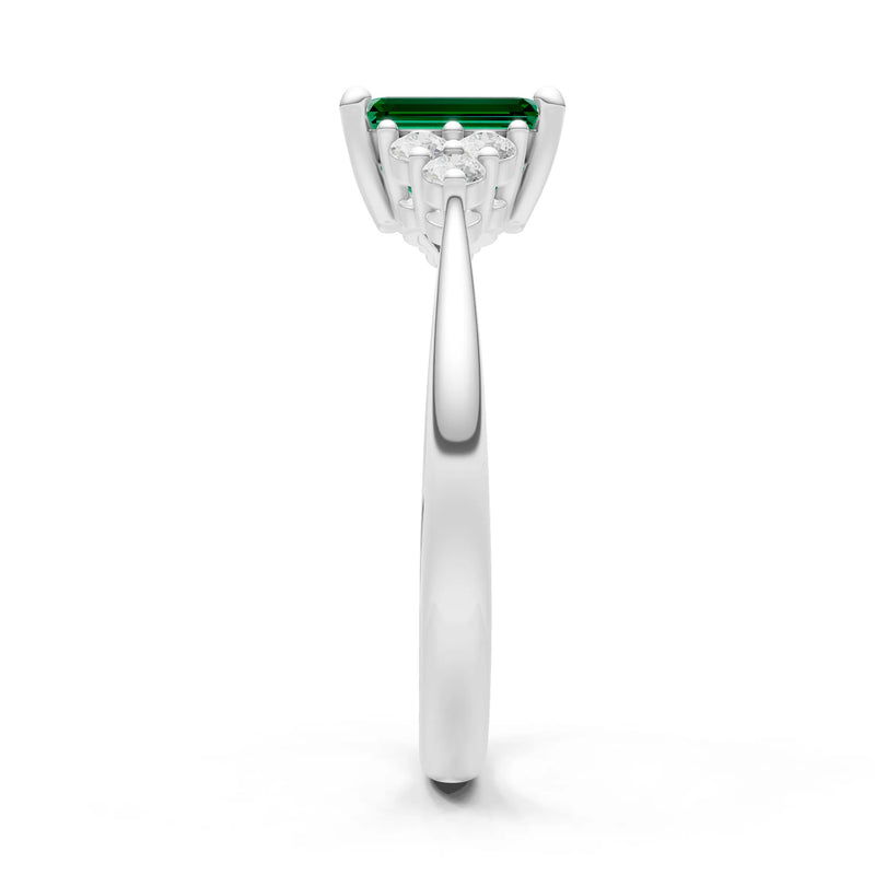 Emerald Antique Inspired Design Engagement Ring - Emerald