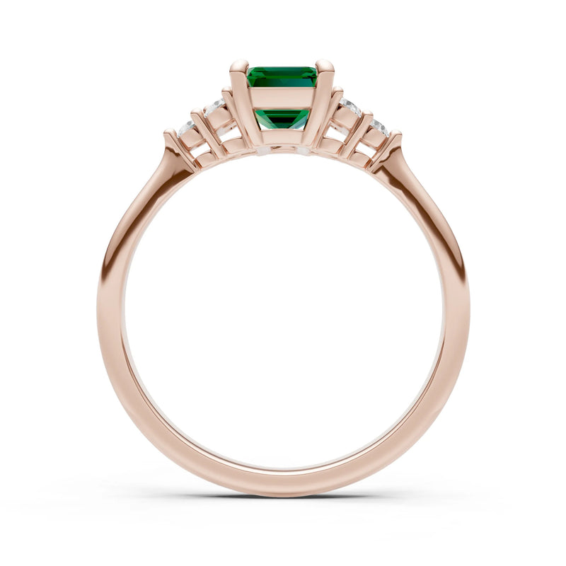 Emerald Antique Inspired Design Engagement Ring - Emerald
