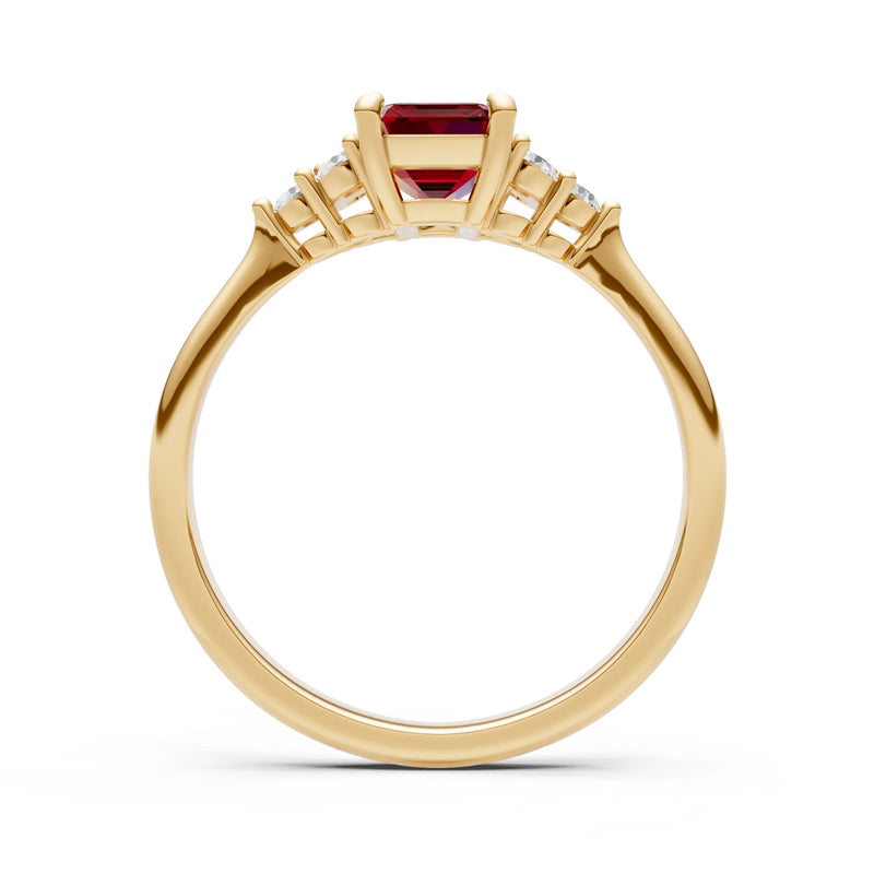 Garnet Antique Inspired Design Engagement Ring - Emerald