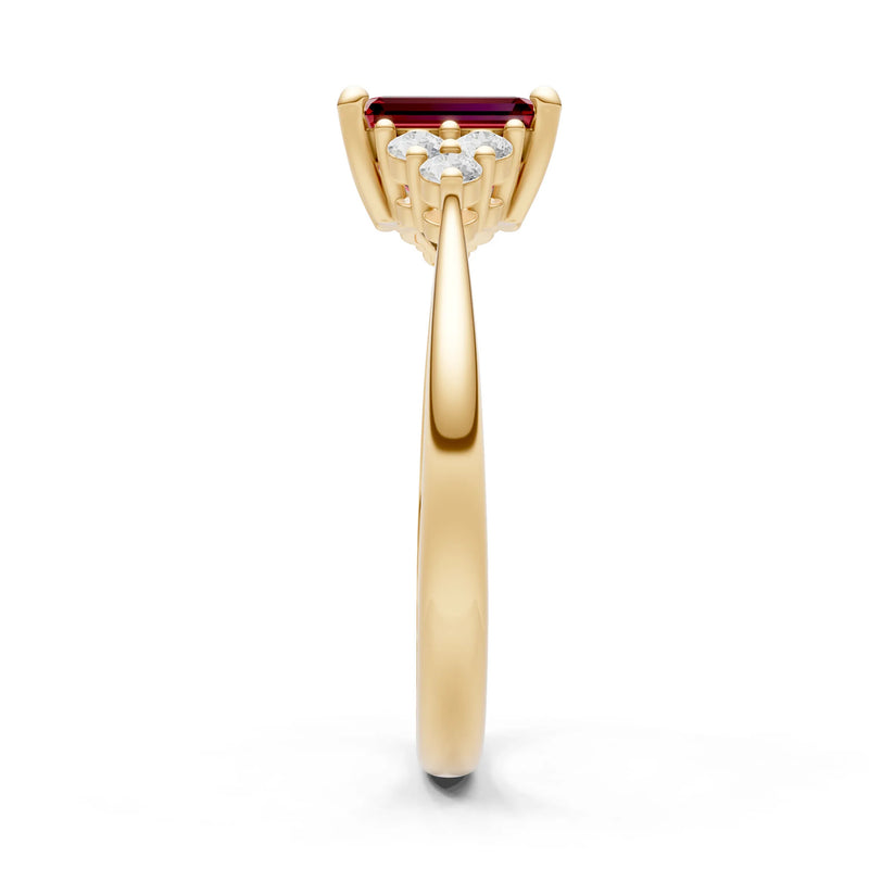 Garnet Antique Inspired Design Engagement Ring - Emerald