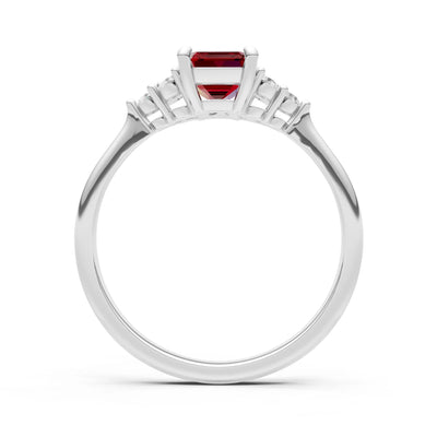 Garnet Antique Inspired Design Engagement Ring - Emerald