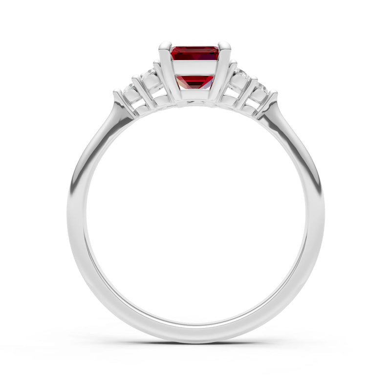 Garnet Antique Inspired Design Engagement Ring - Emerald
