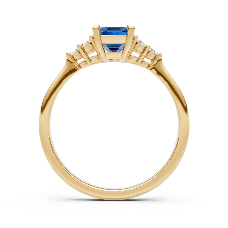 London Blue Topaz Antique Inspired Design Engagement Ring - Emerald