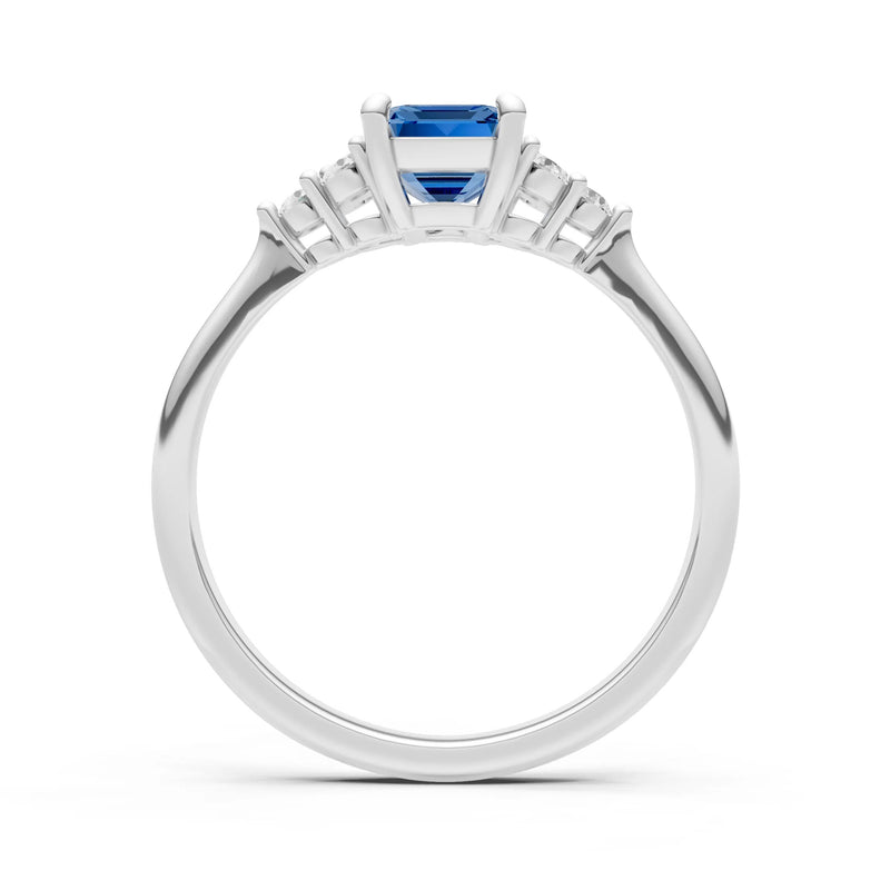 London Blue Topaz Antique Inspired Design Engagement Ring - Emerald