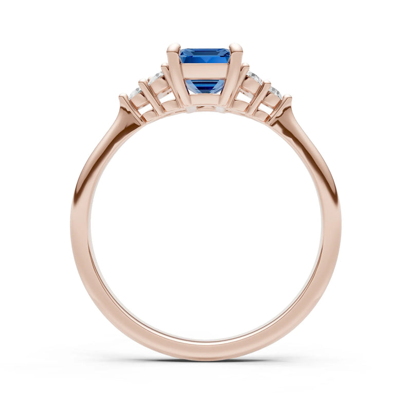 London Blue Topaz Antique Inspired Design Engagement Ring - Emerald