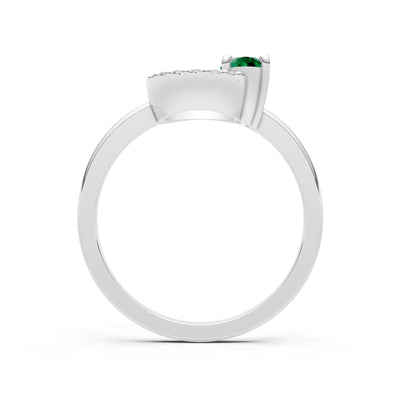 Circle Diamond Ring with Oval Cut Gemstone