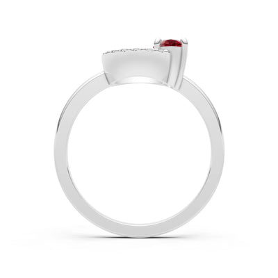 Garnet Circle Diamond Ring with Oval Gemstone
