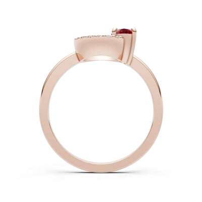 Garnet Circle Diamond Ring with Oval Gemstone