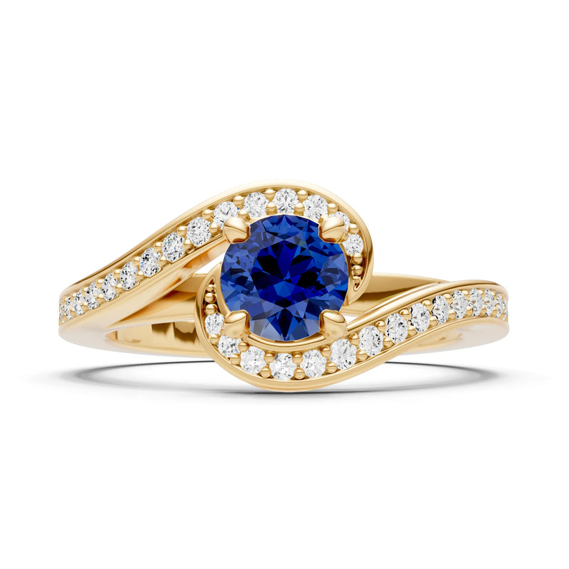 Swirl Round Gemstone Ring
