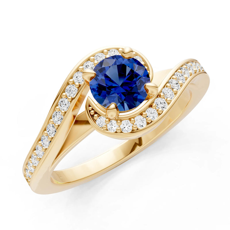 Swirl Round Gemstone Ring