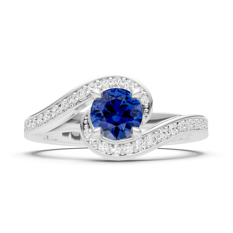 Swirl Round Gemstone Ring
