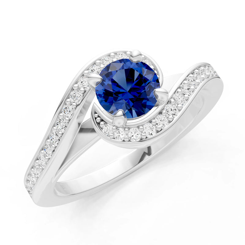 Swirl Round Gemstone Ring