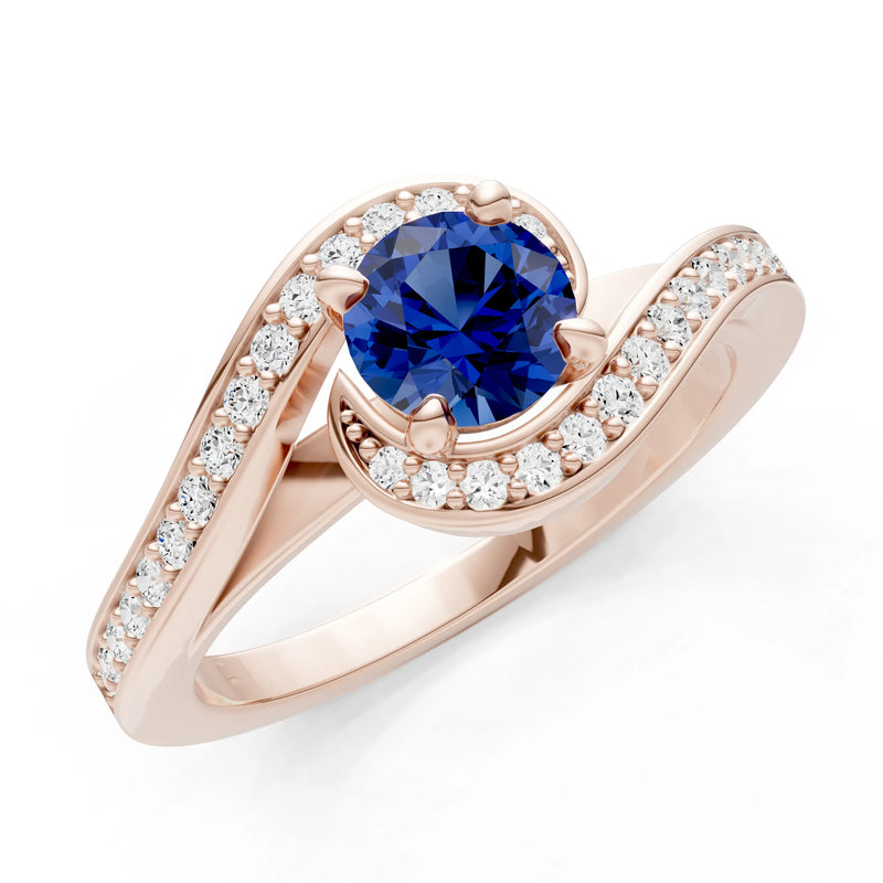 Swirl Round Gemstone Ring