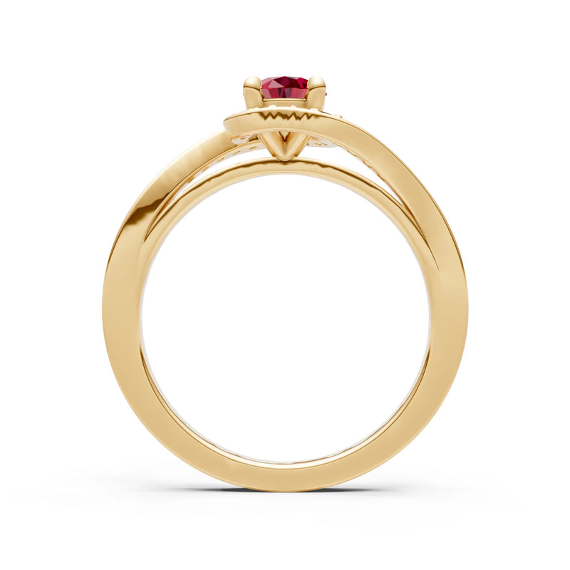Swirl Round Gemstone Ring