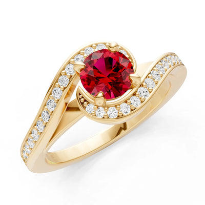 Swirl Round Gemstone Ring
