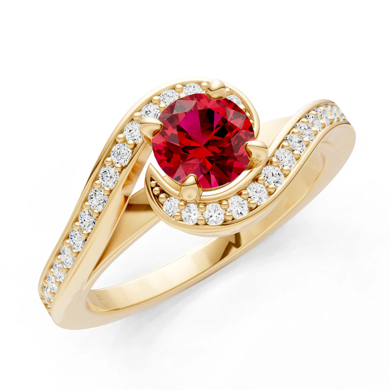 Swirl Round Gemstone Ring