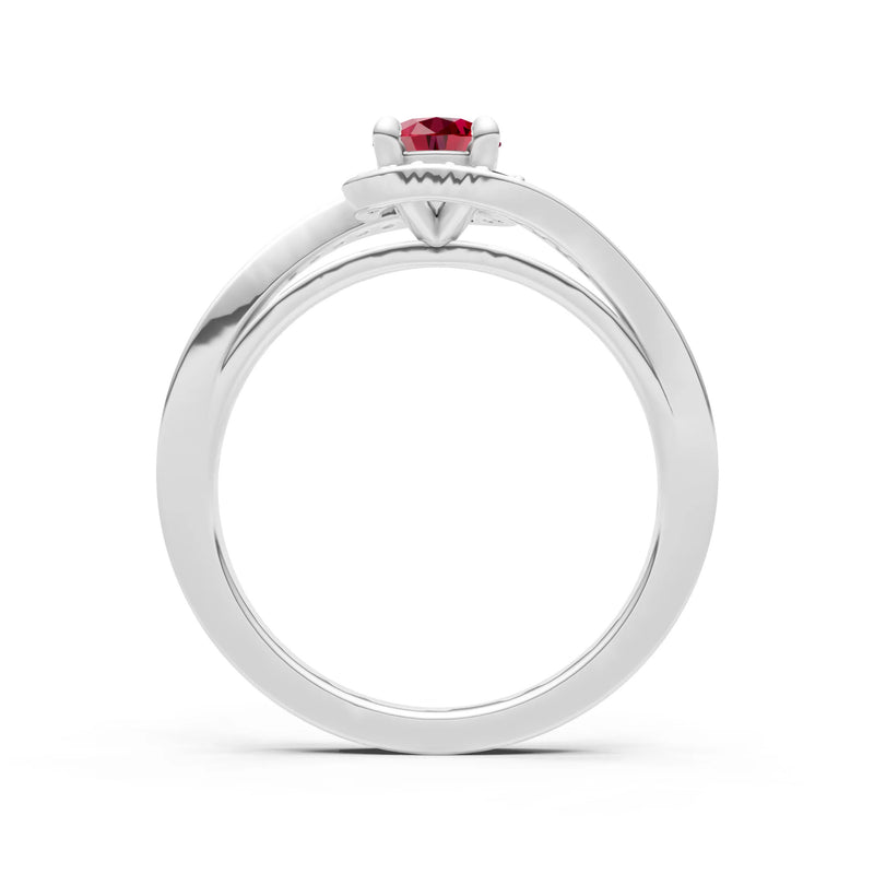 Swirl Round Gemstone Ring