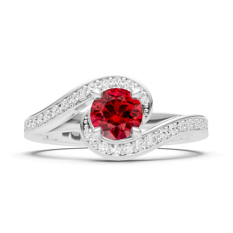 Swirl Round Gemstone Ring