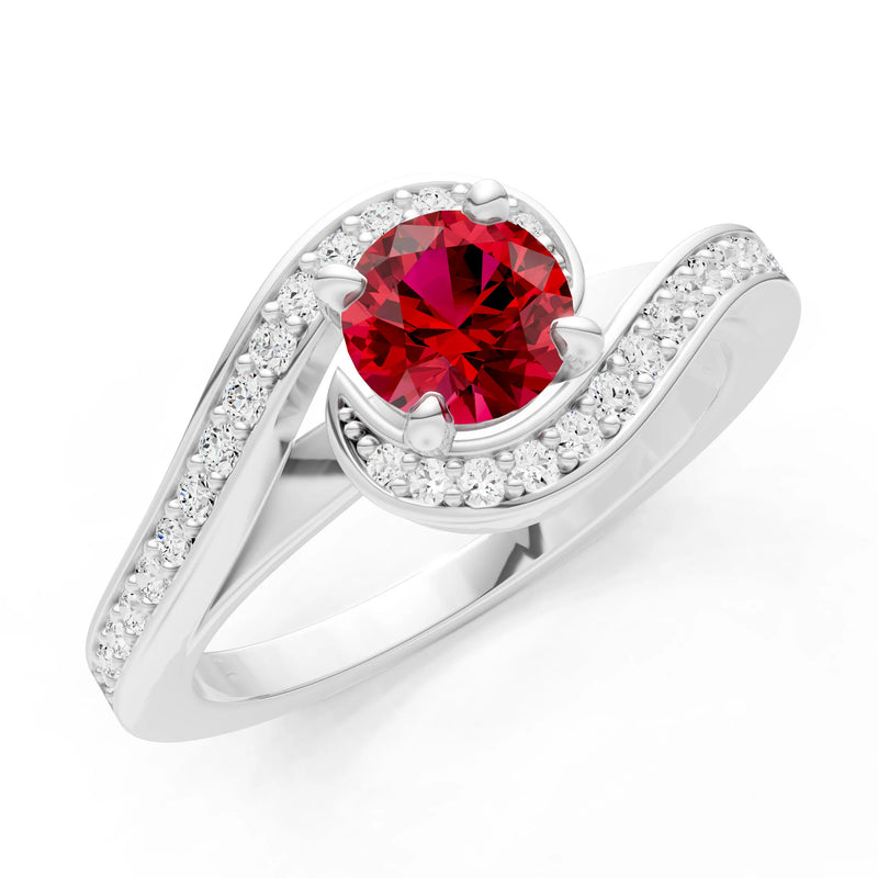 Swirl Round Gemstone Ring