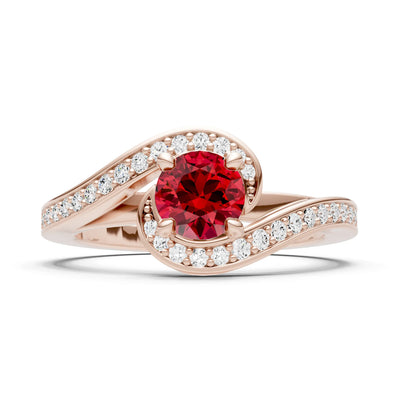 Swirl Round Gemstone Ring