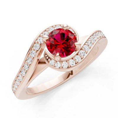 Swirl Round Gemstone Ring
