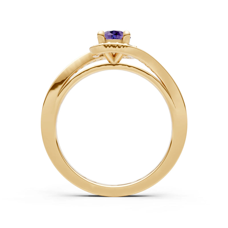 Swirl Round Gemstone Ring