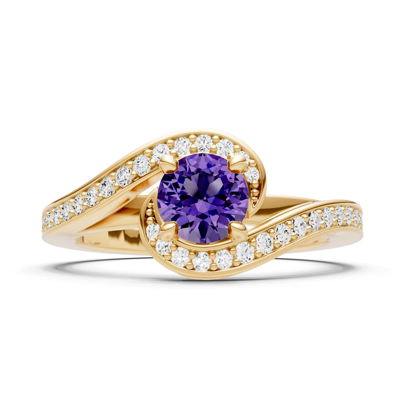 Swirl Round Gemstone Ring