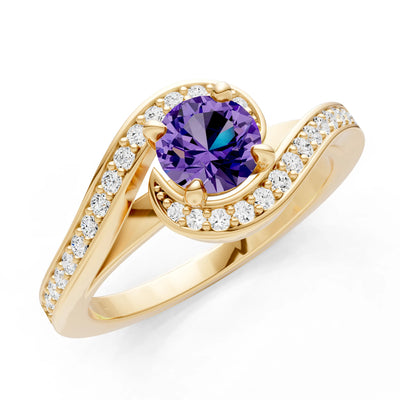 Swirl Round Gemstone Ring