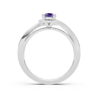 Swirl Round Gemstone Ring