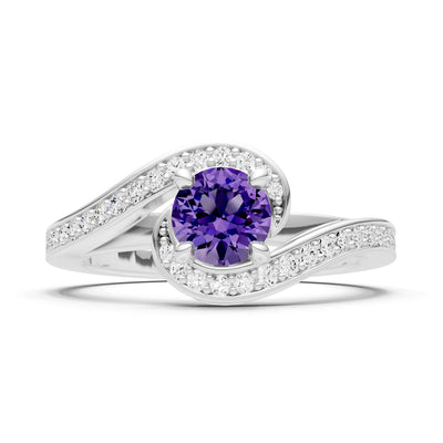 Swirl Round Gemstone Ring