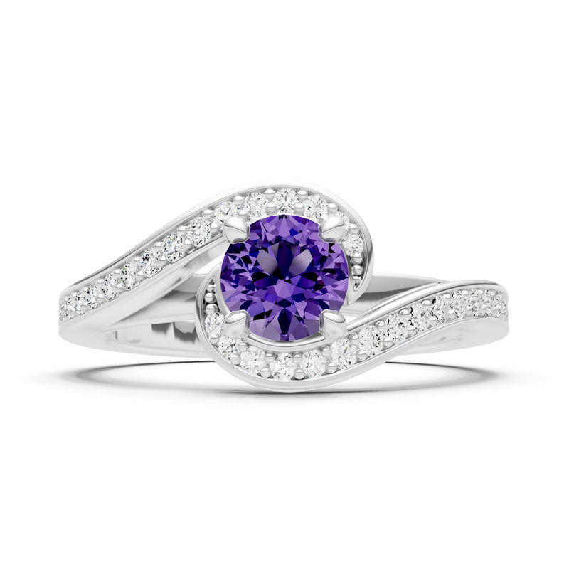 Swirl Round Gemstone Ring