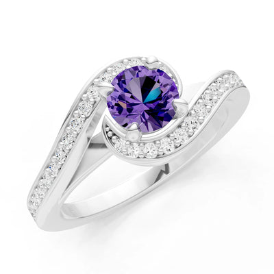 Swirl Round Gemstone Ring